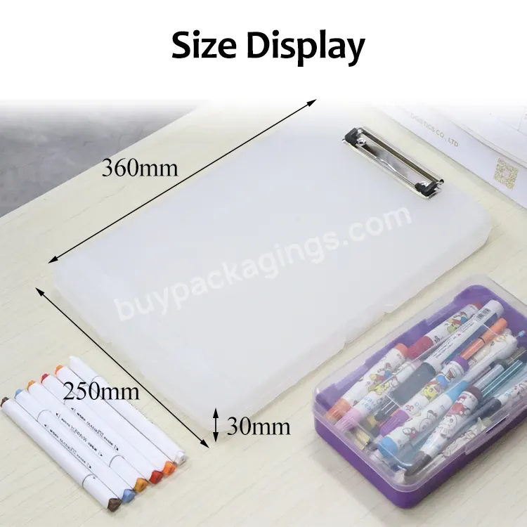 Clear China A3 A4 A5 Plastic Clipboard Storage Box Custom Logo Foldable Sublimation Nursing With Clip Board