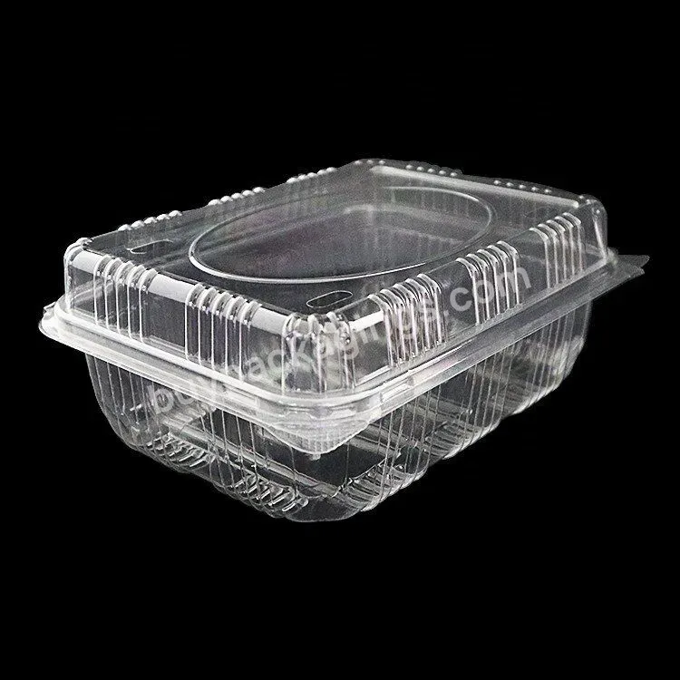 Clear Clamshell Disposable Plastic Fruit Salad Packaging Box Container