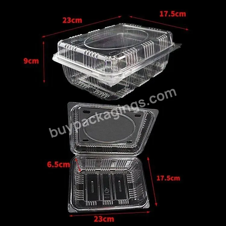 Clear Clamshell Disposable Plastic Fruit Salad Packaging Box Container