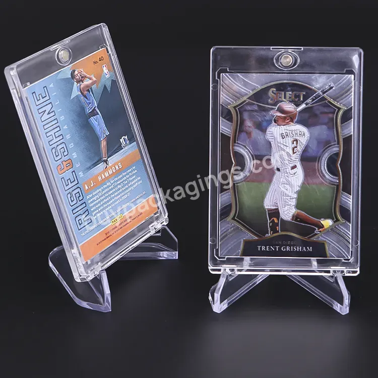 Clear Collectible Trading Grading Sports Cards Case 35pt Magnetic Card Holder One Touch Autograph Memorabilia Hockey Card Holder