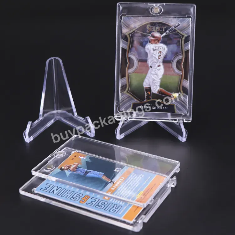 Clear Collectible Trading Grading Sports Cards Case 35pt Magnetic Card Holder One Touch Autograph Memorabilia Hockey Card Holder