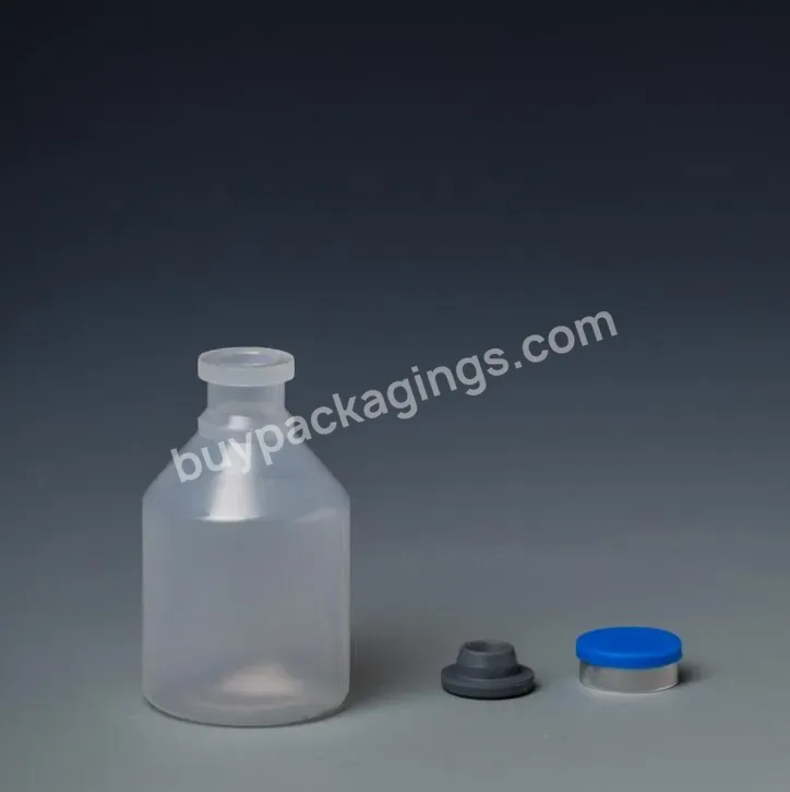 Clear Empty Hdpe Plastic Vaccine Bottle Of Medicine With Rubber Stopper