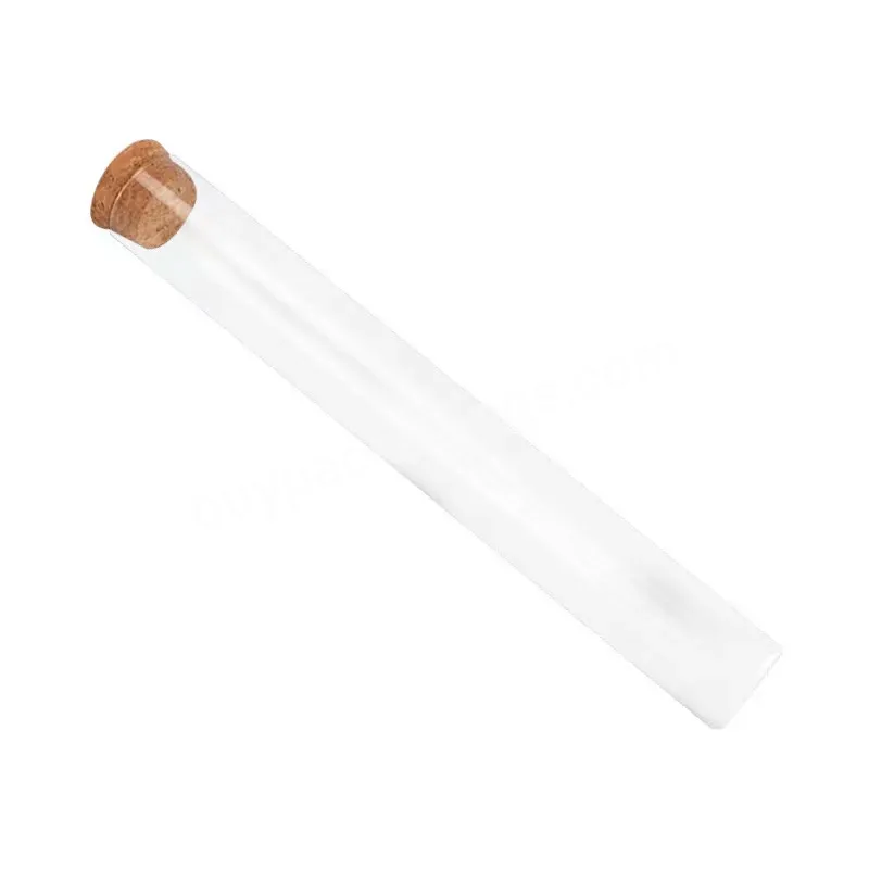 Clear Flat Bottom Round Pre Roll Tubes With Corks Stopper For Scientific Experiments Candy Storage Bath Salt Container