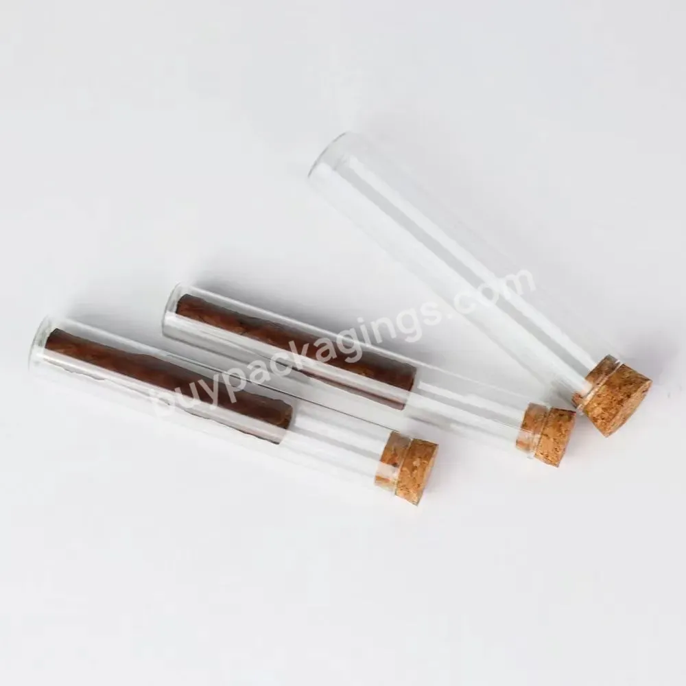 Clear Flat Bottom Round Pre Roll Tubes With Corks Stopper For Scientific Experiments Candy Storage Bath Salt Container