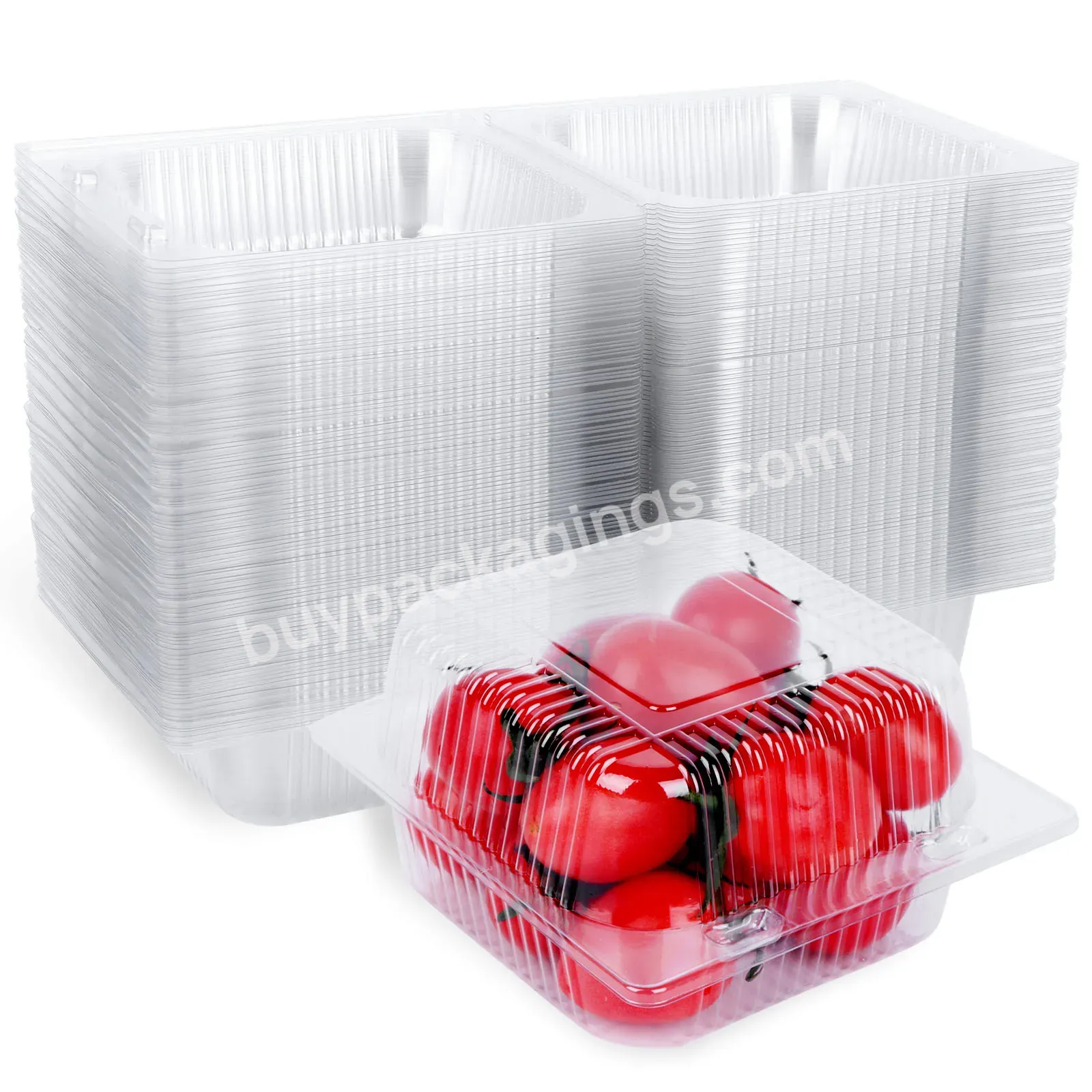 Clear Food Containers With Lids Clamshell Take Out Tray Plastic Hinged Food Containers Disposable Takeout Box