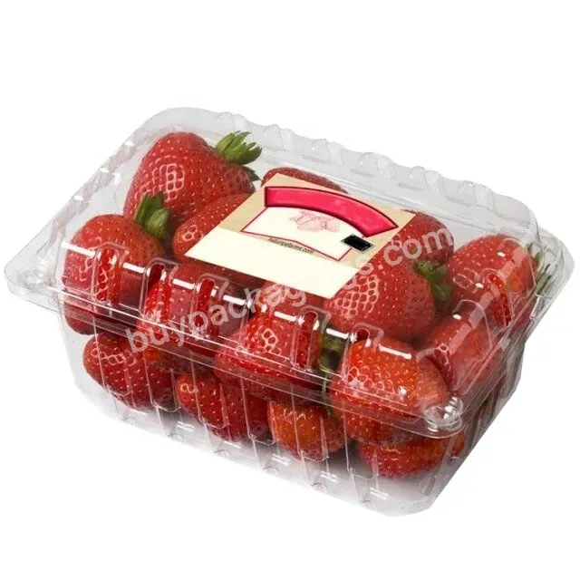 Clear Fruit Punnet Disposable Pet Plastic Strawberry Clamshell Packaging Box