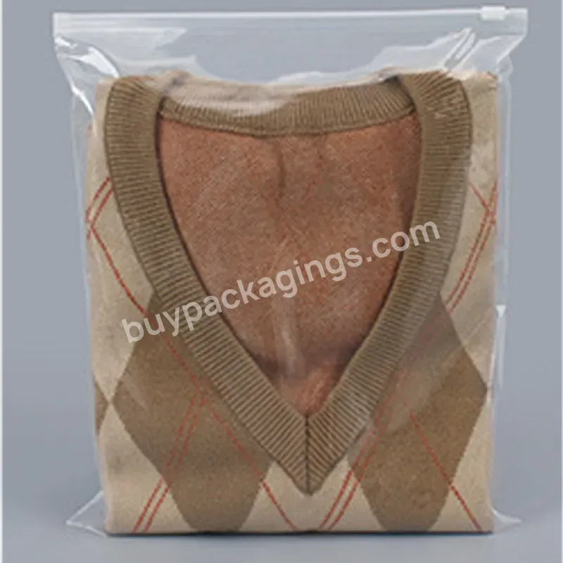 Clear Garment Zipper Bag Printed Custom Zipper On Top Of Plastic Packaging