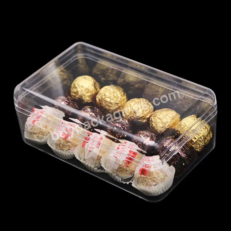 Clear Gpps Plastic Case For Cookie Packaging Box Dessert Loaf Bakery Box For Ferrero Rocher Candy Cake Packaging Box