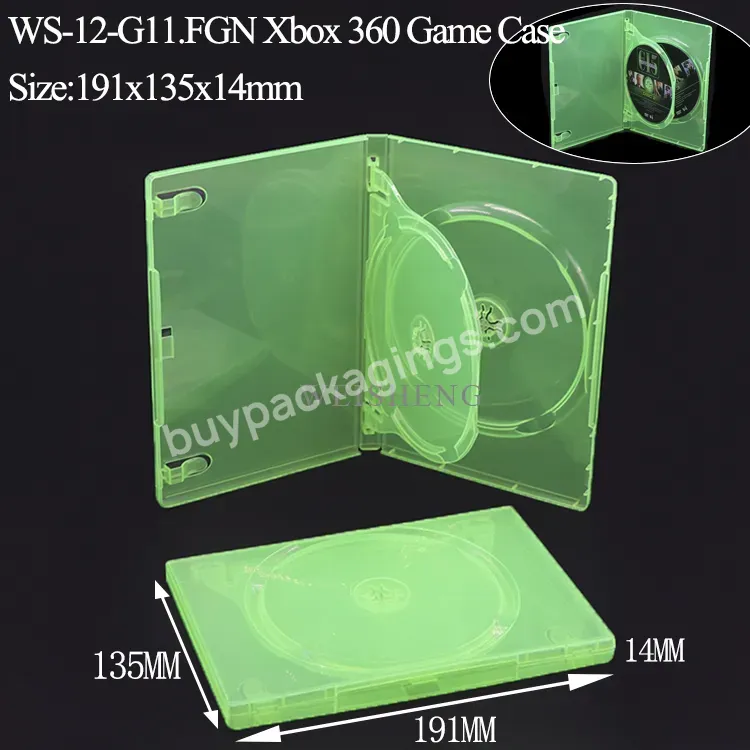 Clear Green 14mm Packaging Boxes Game Case Double Cd Disc For Xobx 360 Game Packing Game Xbox 360