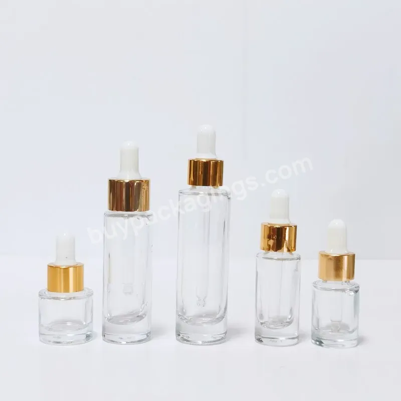 Clear Hair Essential Oil Glass Dropper Bottles Custom Painting 30ml 20ml Empty Skin Care Serum Bottle Thick Bottom