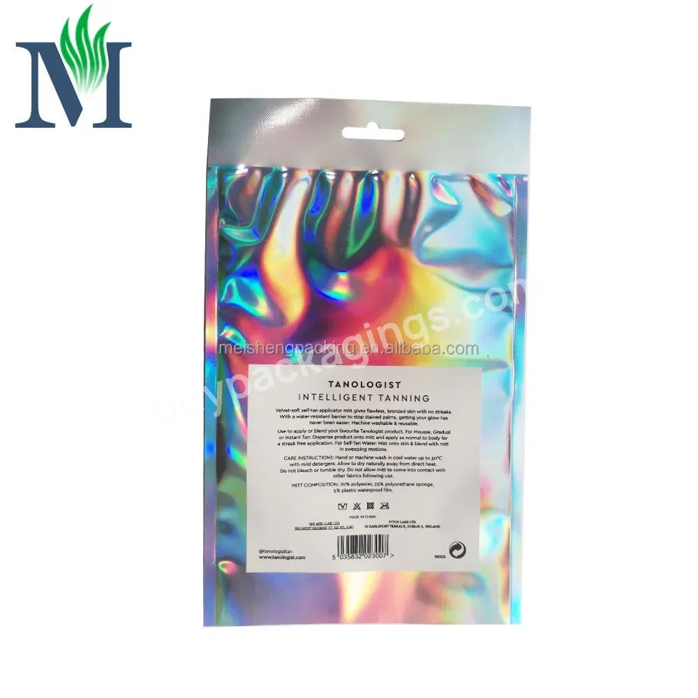 Clear Hologram Flat Bag Pouch Packaging Bags Stand Up Pouch Heat Seal Aluminum Foil Laminated Plastic Food Pe Gravure Printing