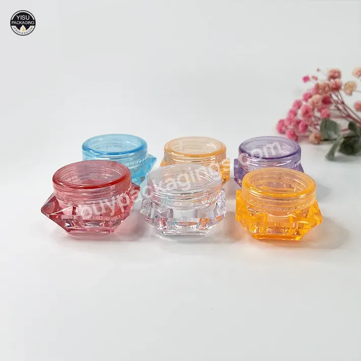 Clear Jar 3g 5g 10g 15g 20g 30g Empty Plastic Cream Jars Sample Pots Cosmetic Container With Colored Lids Mini Jar