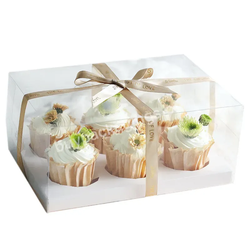Clear Long Muffin Cupcakes Box Mini Transparent 6 Cupcake Boxes With Window For Cakes And Cup Cake Cupcakes Box