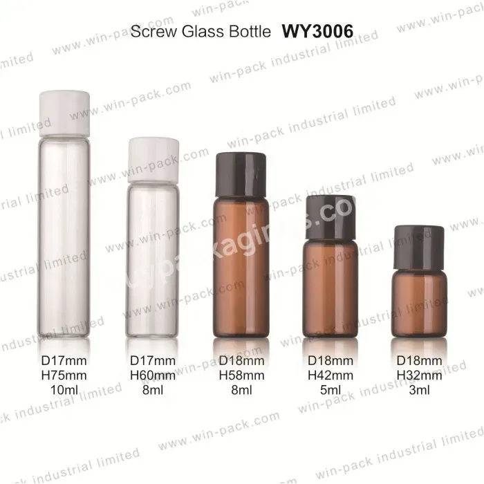 Clear Mini Glass Essential Oil Container Test Tube Glass Bottle