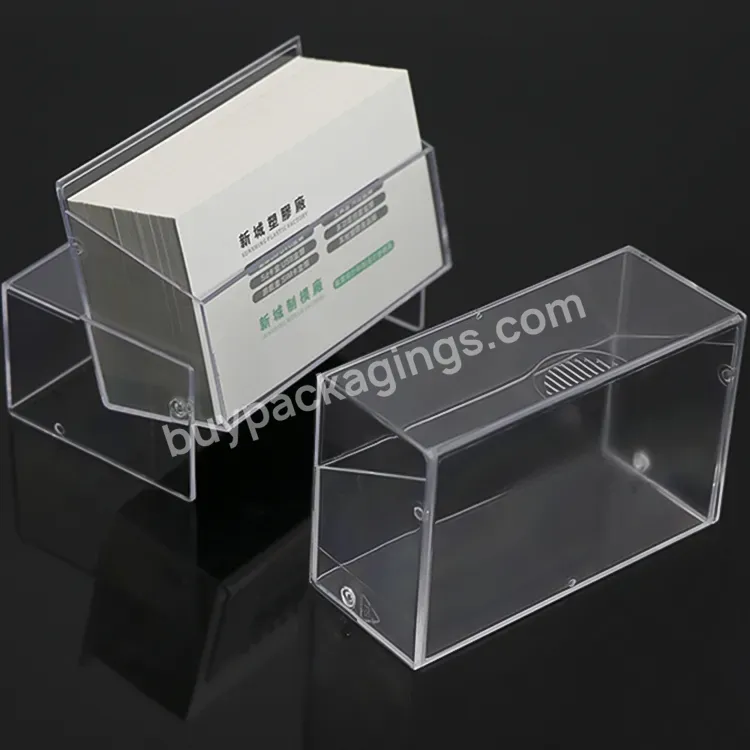 Clear Office Desktop Cards Display Stand Case For Desk Business Card Organizer Stand Storage Name Card Case Container Acrylic