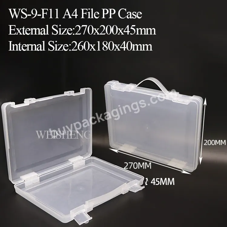 Clear Office Filing Product Plastic Portable Project Cases A4 Storage Box With Handle Binder Notebook File Folder