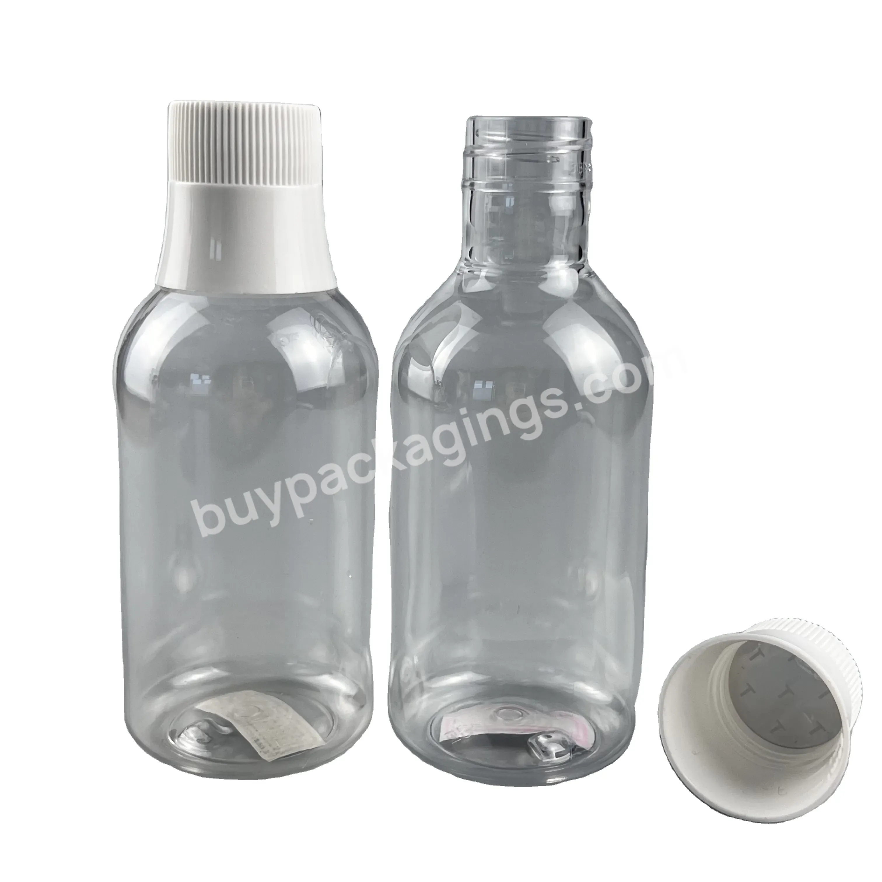 Clear Pet Plastic Round Bottle With Round Shoulder