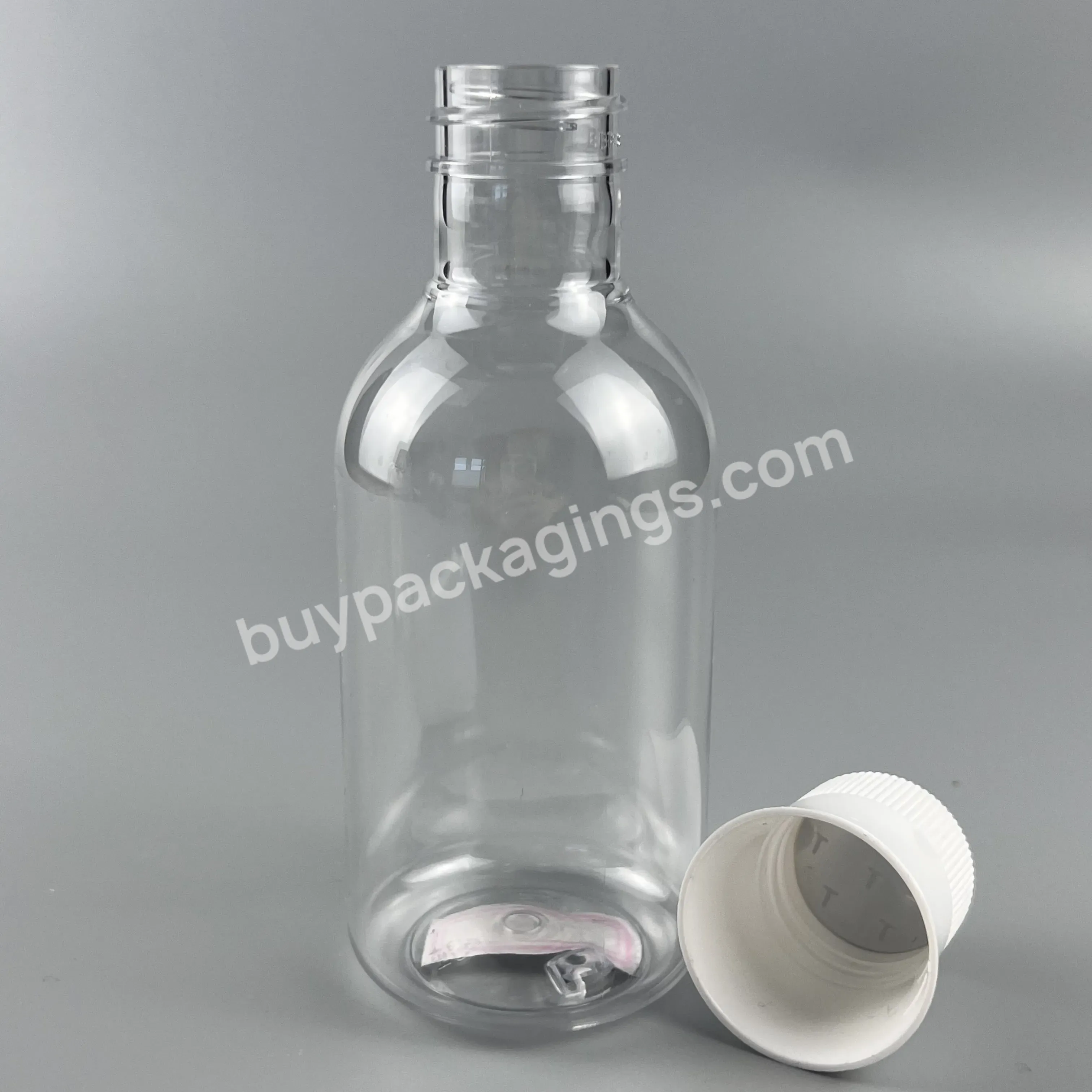 Clear Pet Plastic Round Bottle With Round Shoulder