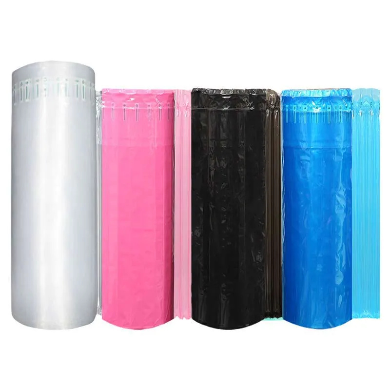 Clear Pink Blue Black Protective Wine Bottles Glass Jar Can Package Inflatable Shipping Bag Proof Air Bubble Roll Cushioning