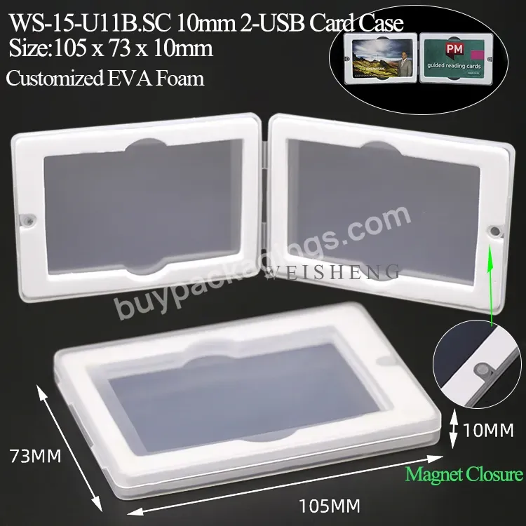 Clear Plastic Flash Usb Bank Double Slot Card Case Customized Business Usb Card Memory Boxes