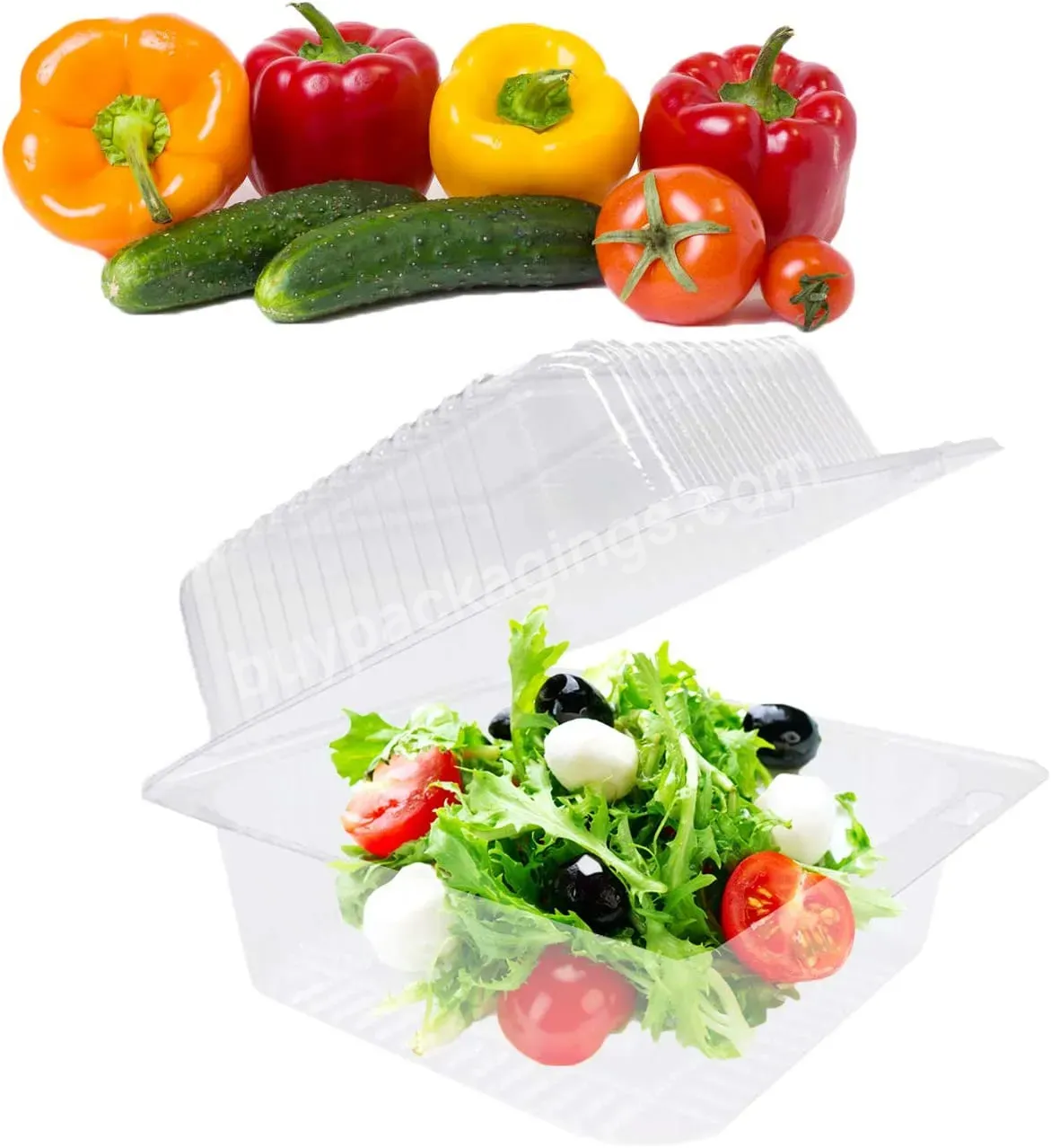 Clear Plastic Take Out Containers Square Hinged Food Containers Disposable Clamshell Dessert Container With Lid For Salad Sandwi