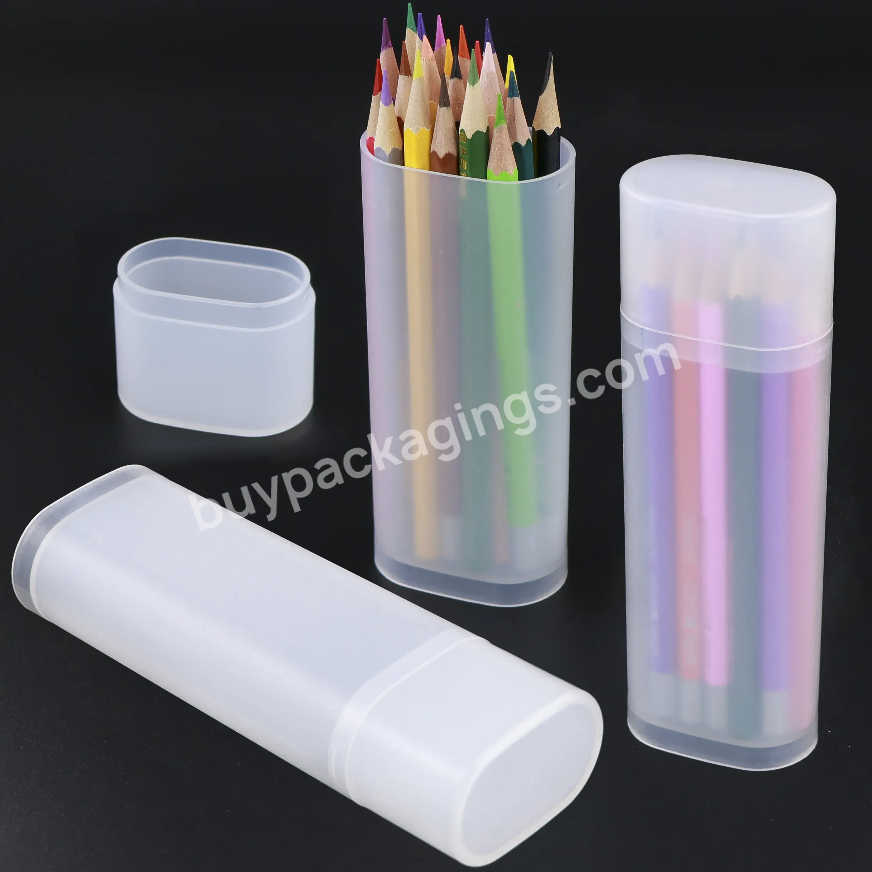 Clear Pp Stationery Portable Waterproof Pencil Case Travel Plastic Small Pencil Box Pen Container Stand Holder - Buy Pen Container,Waterproof Pencil Case,Pen Stand Holder.