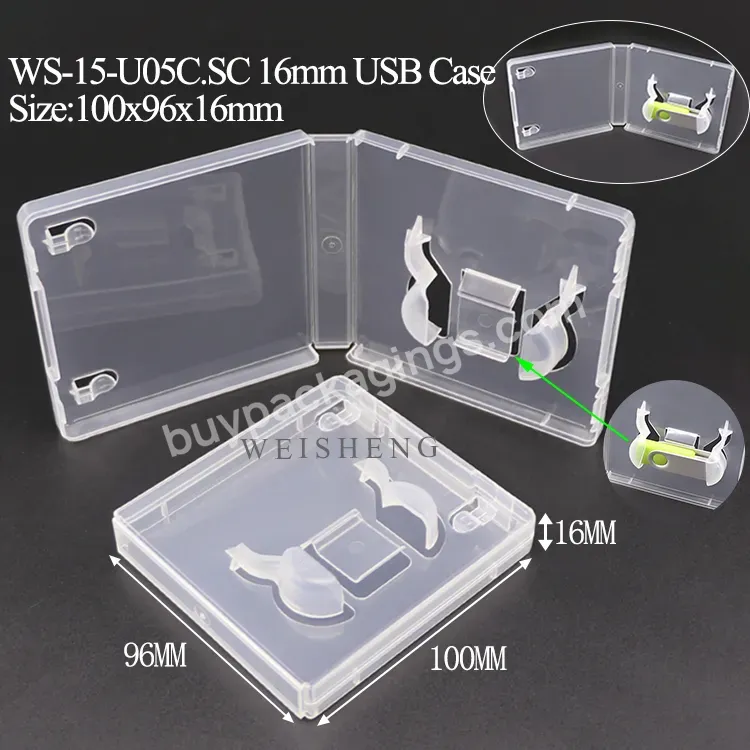 Clear Protective Usb Stick Packaging Holder Plastic Storage 16gb Usb Flash Pen Drive Box Cases