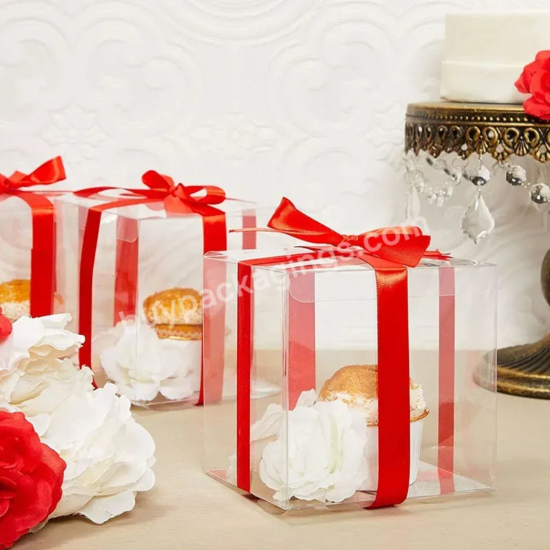 Clear Pvc Candy Gift Box Transparent Cookie Chocolate Cake Packaging Candy Box Wedding Gift Boxes