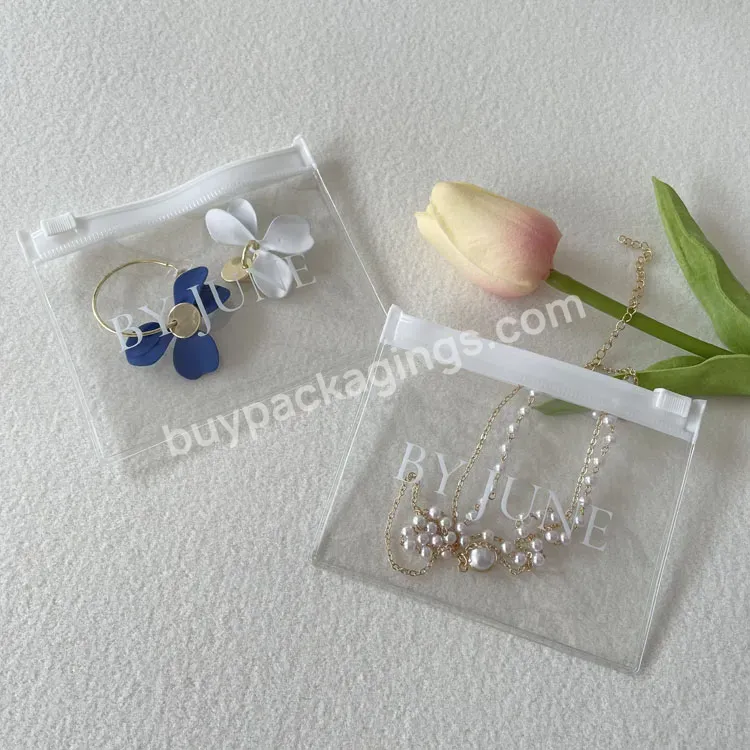 Clear Pvc Jewelry Packaging Bag Customize Logo Small Ziplock Bags For Jewelry Necklaces