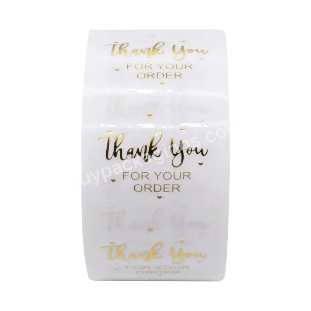 Clear Sticker Custom Printing Gold Foil Thank You Sticker Roll Thank You Sticker