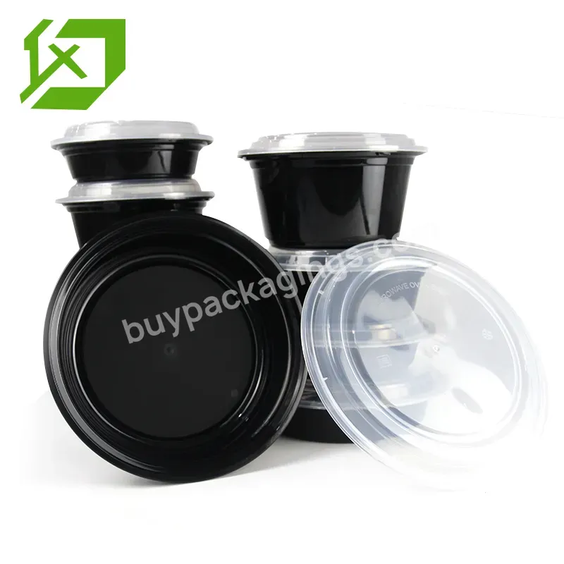 Clear Take Out Soup Bowl Noodle Disposable Plastic Restaurant Round Microwavable Leakproof Food Grade Containers With Lid