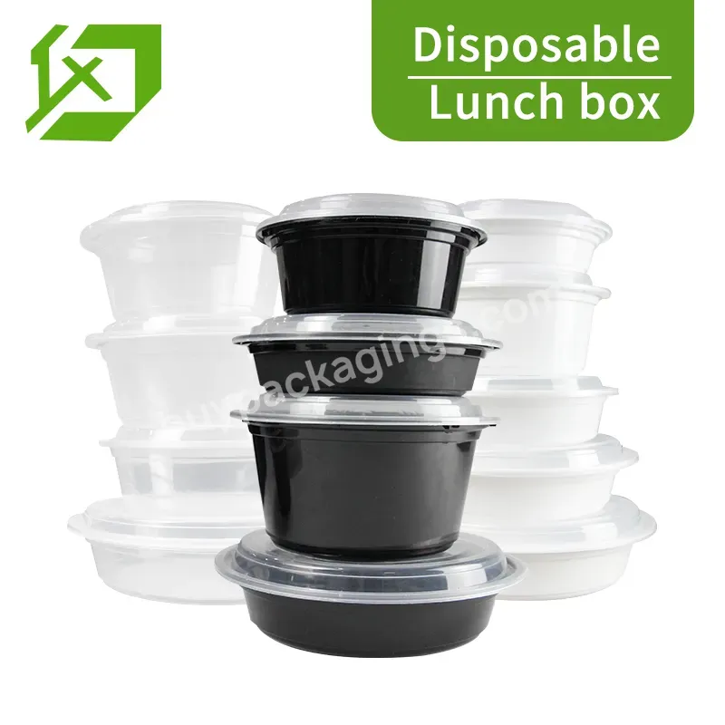 Clear Take Out Soup Bowl Noodle Disposable Plastic Restaurant Round Microwavable Leakproof Food Grade Containers With Lid