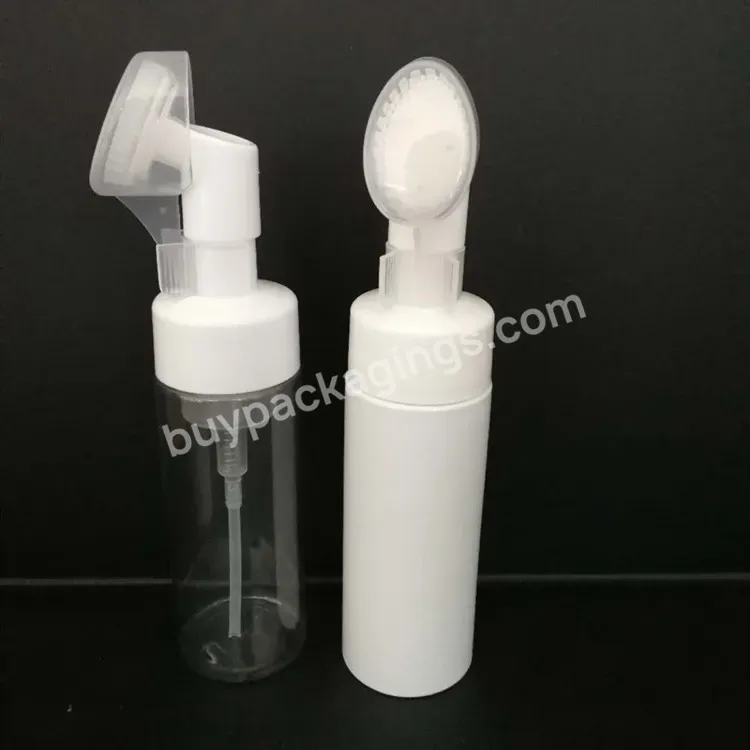 Clear Transparent 100ml Cosmetic Customized Spray Pet Foam Pump Silicone Facial Brush Plastic Bottle