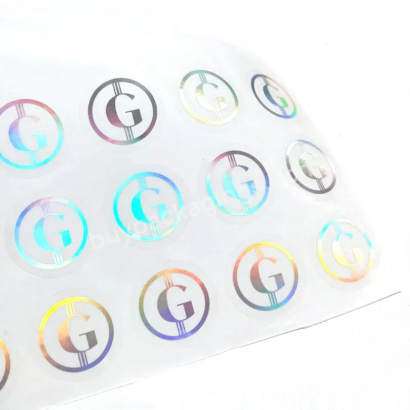 Clear Transparent Logo Hologram Round Sticker Printing,Custom Aluminium Foil Holographic Hot Stamping Vinyl Label Stickers