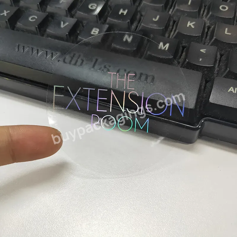 Clear Transparent Logo Hologram Round Sticker Printing,Custom Aluminium Foil Holographic Hot Stamping Vinyl Label Stickers