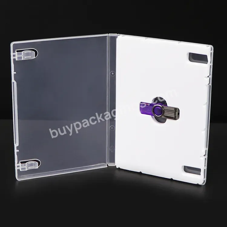 Clear Usb Stick Box Cd Dvd Packaging Box With Book Clips Usb Storage Case