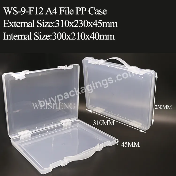 Clear Waterproof Hanging Clamshell File Box A4 Organizer Office Stationery Plastic Box Handle File Folder Portable Project Cases