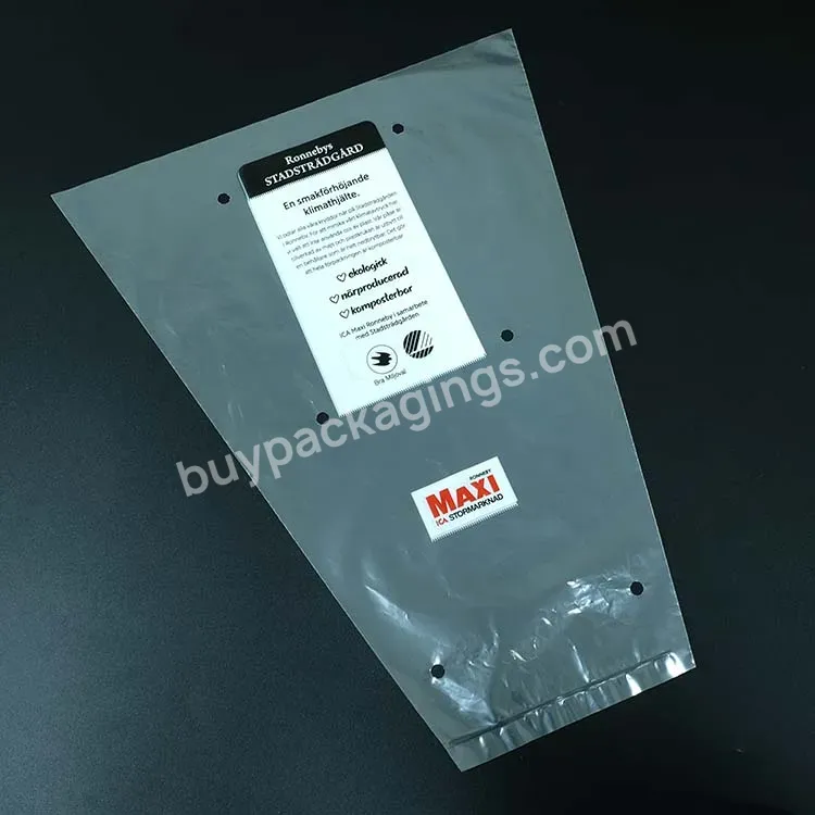 Clearly Lettuce Packaging Bags Bopp Bag For Lettuce Plastic Bag Packaging Lettuce