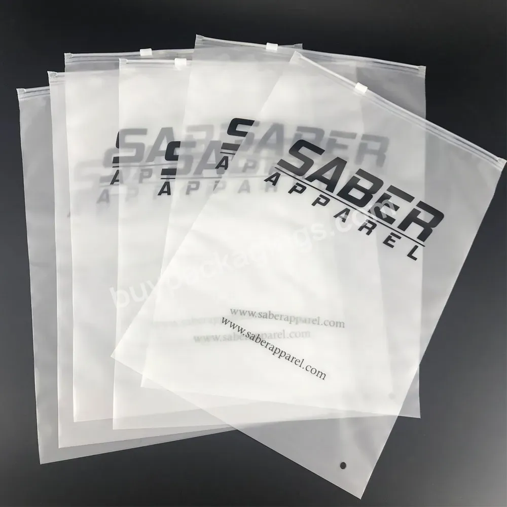 Clothes Packaging Matte Surface Clear Cosmetic Plastic Bag With Zipper