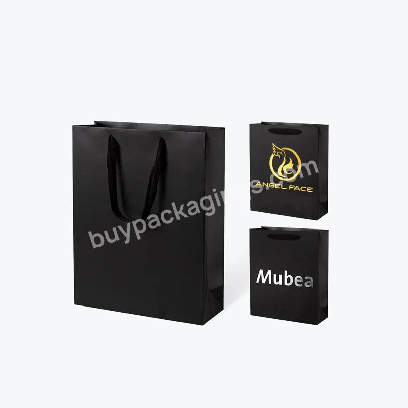 Clothing jewelry shoes shopping bag kraft paper ribbon tote bag with your logo.