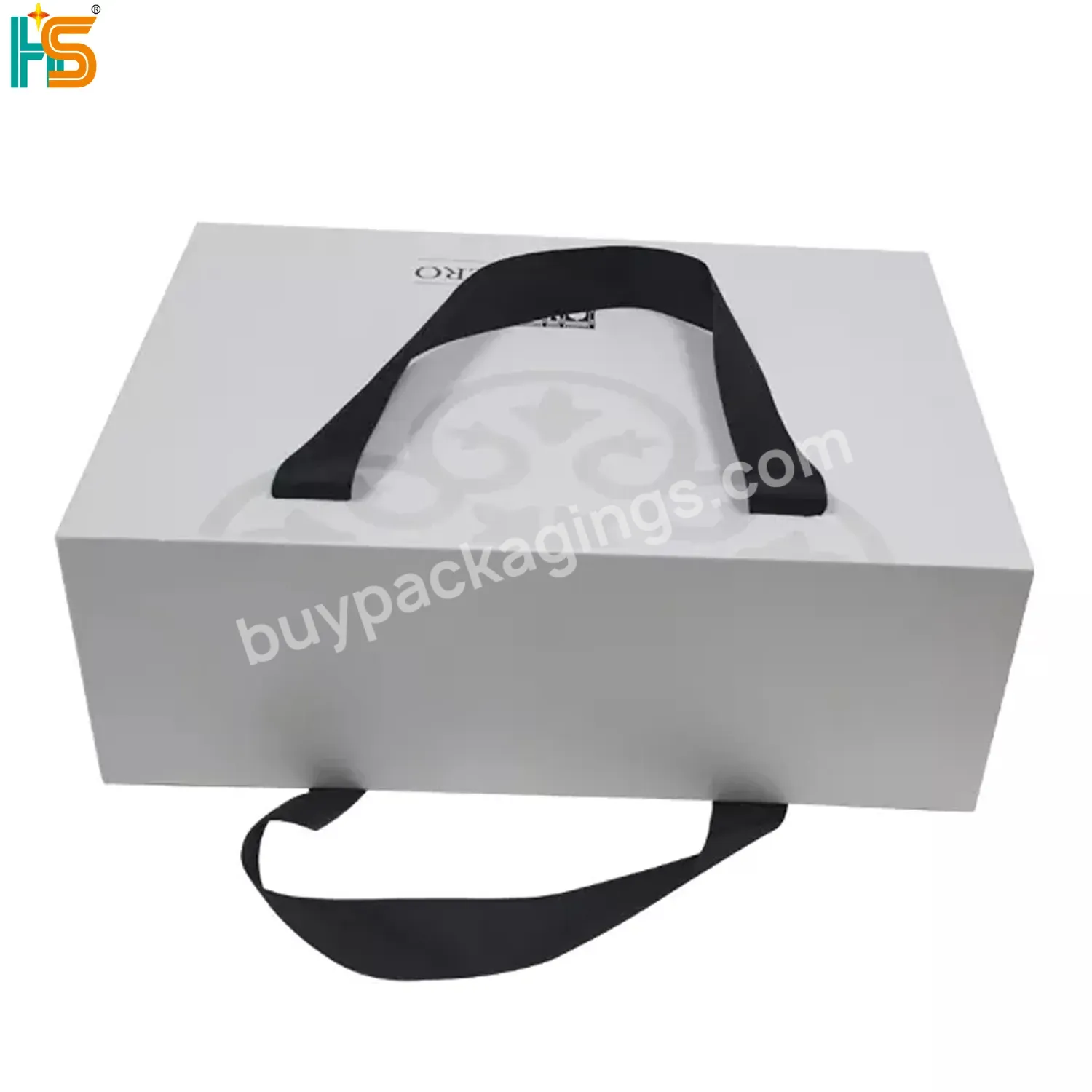 Clothing Packaging Boxes Custom Logo Foldable Magnetic Folding Gift Box With Handles