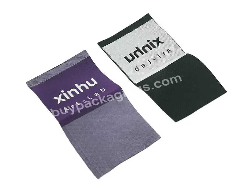 Clothing Woven Neck Tag Printing Satin Custom Hem Label