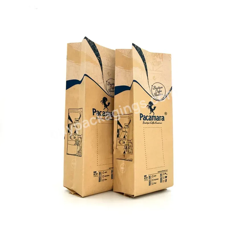 Coffee Bean Paper Packing Brown Paper Kraft Bags Food Bags With Custom Printing Packaging Bags