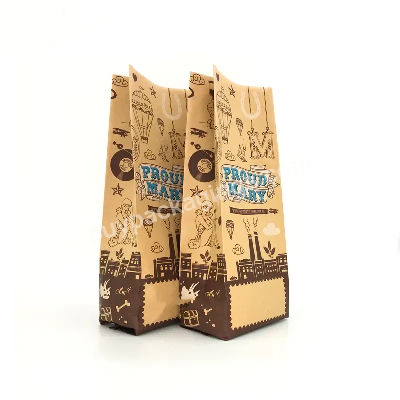 Coffee Bean Paper Packing Brown Paper Kraft Bags Food Bags With Custom Printing Packaging Bags