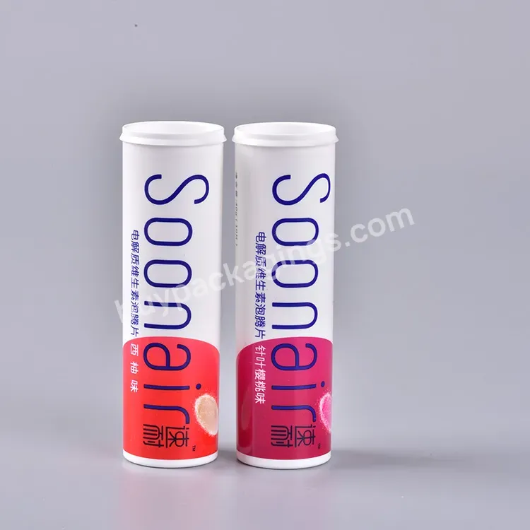 Coffee Beans Plastic Storage Tube Tablet Packaging Tube With Spring Cap Effervescent Tablet Tubes