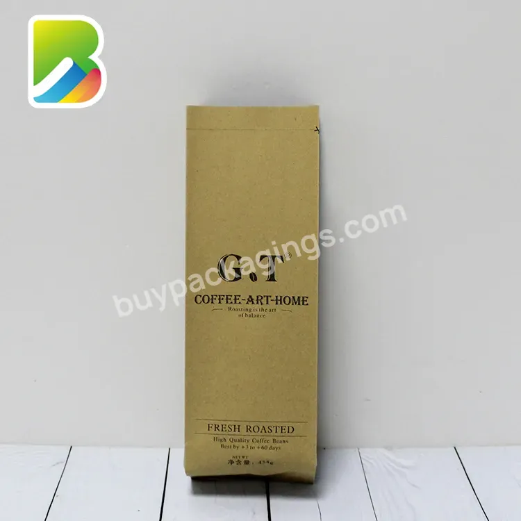 Coffee Kraft 2016 Aluminum Foil With Logo Print Scrub Paper Pouch Side Gusset Plastic Heat Seal Lined Packaging Bags