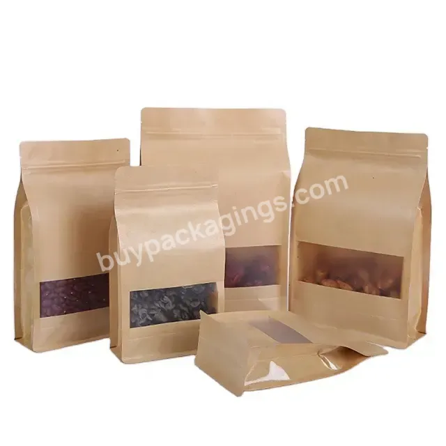 Coffee Paper Packing Brown Paper Kraft Bags Food Bags With Window Custom Ziplock Bag Free Design Craft Paper Max