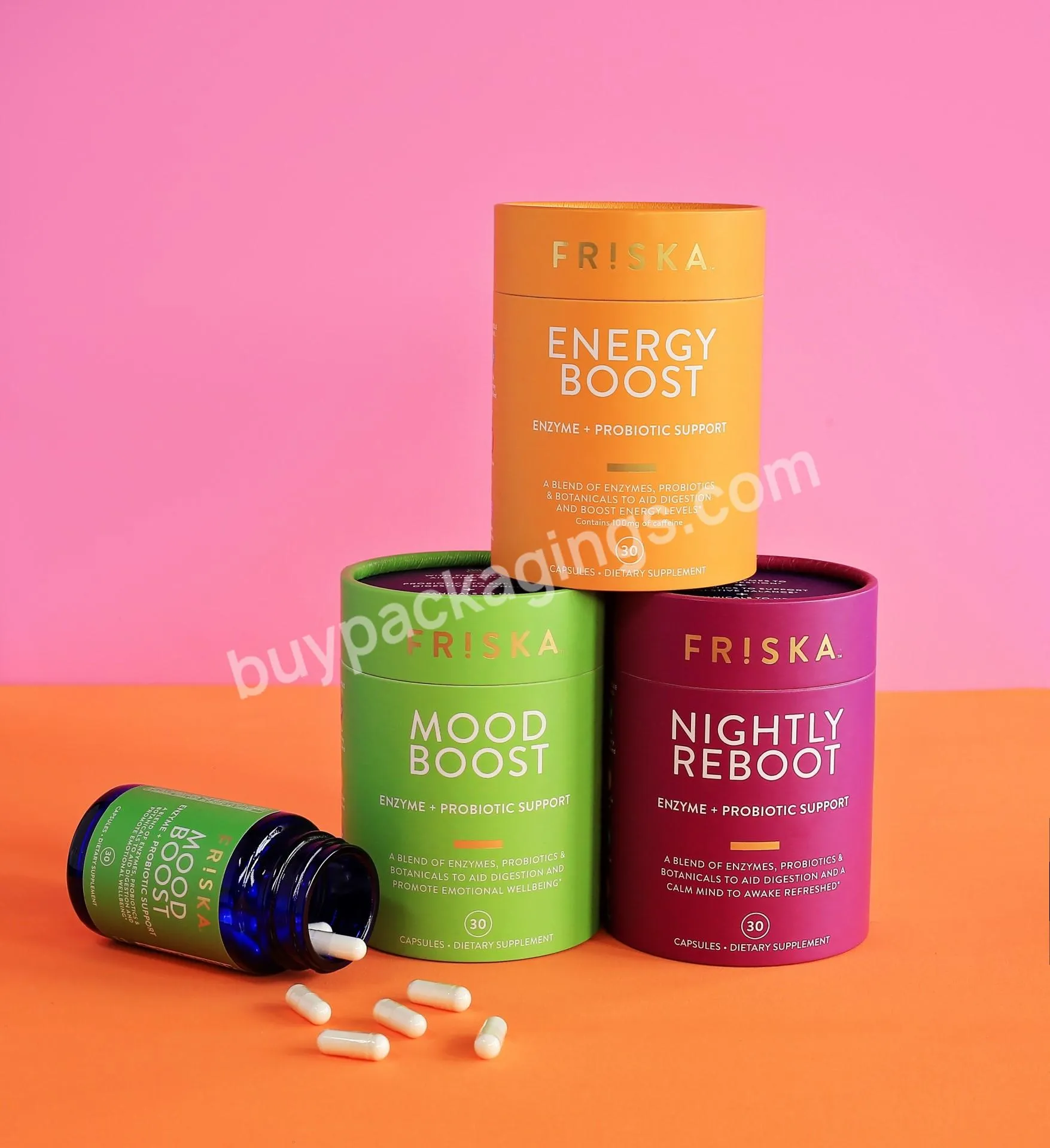 Collagen Supplement Protein Powder Packaging Paper Tube Packaging with Customized Design and Size