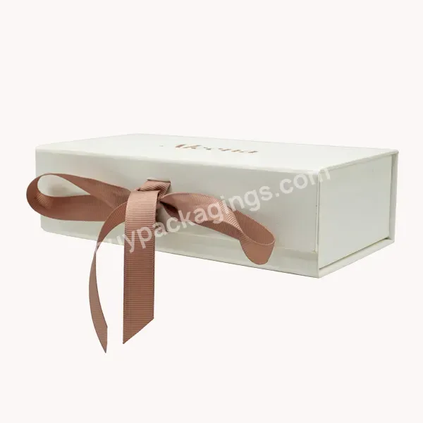 Collapsible Storage Folding Box Packaging Custom Foldable Magnetic Lid Gift Boxes With Ribbon Closure