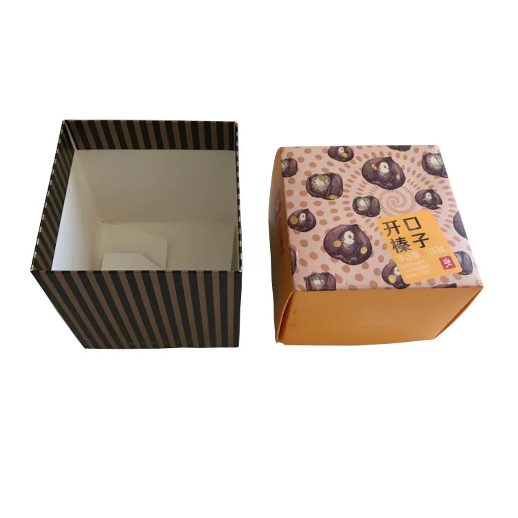 Collapsible white card paper luxury packing food gift boxes customized lid and base box